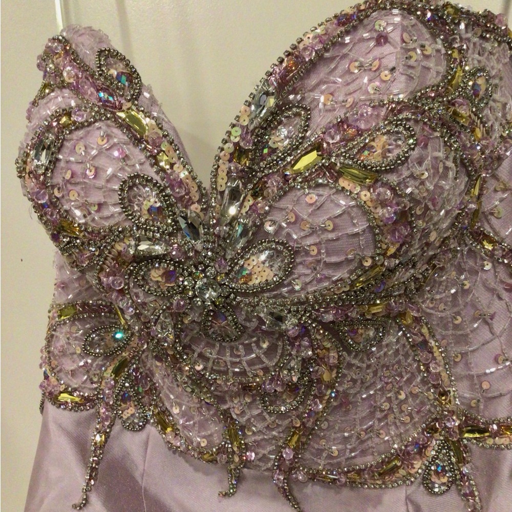 Terani Couture Lilac Beaded Embellished Gown - Picture 4 of 9
